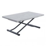 Table basse relevable extensible trendy mélaminé gris béton pied gris graphite Table basse relevable extensible trendy mélaminé gris béton pied gris graphite