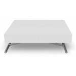 Table basse relevable  lift  120 - 190cm blanc
