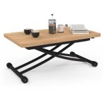 Table basse extensible relevable en table à manger rectangulaire urbana plateau façon hêtre pied noir ... Table basse extensible relevable en table à manger rectangulaire urbana plateau façon hêtre pied noir ...