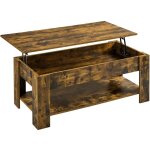 Table basse relevable tables de salon avec compartiment cach� et �tag�re de rangement table de salle ...