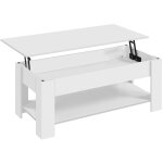 Table basse relevable tables de salon avec compartiment cach� et �tag�re de rangement table de salle ...