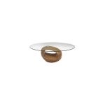 Amadeus - table basse ovale 120x70x40 cm en verre et chêne Amadeus - table basse ovale 120x70x40 cm en verre et chêne