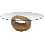 Amadeus - table basse ovale 120x70x40 cm en verre et ch�ne