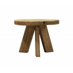Table basse ronde 60 cm en bois massif recyclé 3 pieds - chalet Table basse ronde 60 cm en bois massif recyclé 3 pieds - chalet