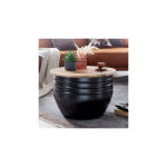 M&s - table basse ronde 60 cm en manguier naturel et fer noir