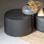 Whitelabel - table basse ronde en bois ø60cm - noir - sanne Whitelabel - table basse ronde en bois ø60cm - noir - sanne