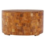 Table basse ronde bois massif clair mundi d 60cm
