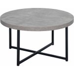 Homcom - table basse ronde design dim. ø 80 x 45h cm piètement croisé métal noir plateau mdf effet béton ... Homcom - table basse ronde design dim. ø 80 x 45h cm piètement croisé métal noir plateau mdf effet béton ...