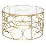 Atmosphera - table basse ronde design 'suite' 71cm or