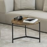Table basse ronde kge 42 x 60 cm effet bois fonc [en. casa]