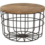 Sklum - table basse ronde en manguier et acier (�62 cm) ket noir