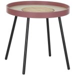 Pegane - table basse ronde en mdf et osier - diamtre 45 x hauteur 44 cm