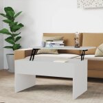 Maison chic - table basse table de salon bout de canap� blanc 80x50, 5x41, 5 cm bois d'ing�nierie 80067 ...