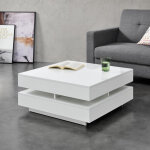 [en. casa] - table basse m�rsta avec 4 compartiments stockage blanc brillant