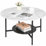 Unho - table basse salon ronde en marbre design scantinave pour salon bureau caf - 80 x 47 cm