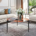 S - giant - table basse salon ronde: meuble de salon en verre tremp et mtal table basse design moderne ...