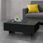 [en. casa] - table basse de salon braunschweig 85 x 55 x 31 cm noir brillant