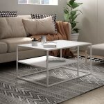 Table basse solund du salon rectangulaire 45 x 90 x 60 cm blanc [en. casa]