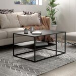 [en. casa] - table basse solund du salon rectangulaire 45 x 90 x 60 cm noir