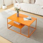 [en. casa] - table basse solund du salon rectangulaire 45 x 90 x 60 cm orange