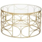 Atmosphera - table basse ronde 'artifice' - dor� - d 71 x h 41 cm - livraison gratuite