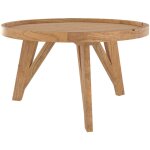 Rendez - vous dco - table basse ronde en bois de teck recycl d70 cm - oly
