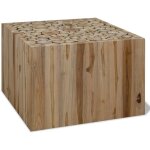 Table basse teck authentique 50x50x35 cm vidaxl