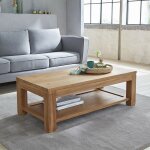 Berah getah - table basse en teck massif double plateau 120 cm Berah getah - table basse en teck massif double plateau 120 cm