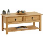 Idimex - table basse tequila style mexicain avec 2 tiroirs, en pin massif finition teint�e / cir�e