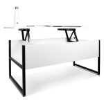 Frankystar ? table basse relevable en acier et bois ? dimensions 102 x 52 x 45 cm ? style industriel ...
