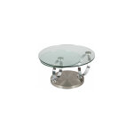 M&s - table basse en verre avec 2 plateaux ronds et pied chrom - kandinsky