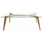 Paris prix - table basse verre & bois 'polax' 110cm transparent Paris prix - table basse verre & bois 'polax' 110cm transparent