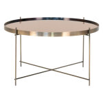 M&s - table basse ronde 70x40 cm en verre et acier dor�
