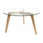 Paris prix - table basse en verre 'ronde' 80cm transparent