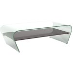 Vente - unique - table basse - verre trempé - tablette noire laquée - kelly Vente - unique - table basse - verre trempé - tablette noire laquée - kelly