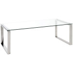 Pegane - table basse en verre tremp� transparent - 120 x 60 x 40 cm