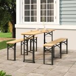 Vidaxl - table  bire pliable 170x50x75 / 105 cm bois massif de sapin