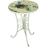 Etc - shop - table bistro dco ct jardin mobilier d'extrieur look shabby fleurs papillon