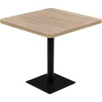 Table de bistrot carre ulka 80cm - bois et acier - beige