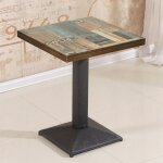 Table bistrot carr�e 606075cm pour bars restaurants et h�tels, table carr�e de style industriel coutures ...
