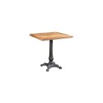 Antic line créations - table bistrot carrée 70x74 cm en fer et manguier Antic line créations - table bistrot carrée 70x74 cm en fer et manguier