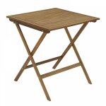 Oviala - table bistrot pliante carr�e en bois d'eucalyptus