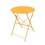 Table bistrot pliante merida �60cm en acier jaune solaire
