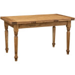 Biscottini - table en bois massif 140x80 table de cuisine de salle  manger table extensible table rectangulai ...