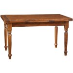 Biscottini - table en bois massif 140x80 table de cuisine de salle  manger table extensible table rectangulai ...