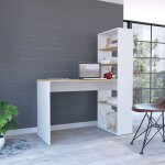 Tuhome concept - table de bureau avec bibliothque z 120 avec plusieurs tagres