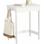 Table bureau informatique secrtaire, 1 tiroir, 2 crochets mtalliques, plan de travail spacieux, bois ...