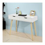 Sobuy - table de bureau informatique secrétaire table plan de travail avec 2 tiroirs ® fwt40 - wn Sobuy - table de bureau informatique secrétaire table plan de travail avec 2 tiroirs ® fwt40 - wn