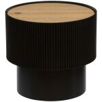 Table � caf� avec coffre de rangement en bois peint noir d 38, 5 cm - atmosphera