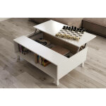 Dmora - table � caf� lincoln, table basse, table basse pour le salon, cm 100x68h38, blanc brillant et ...